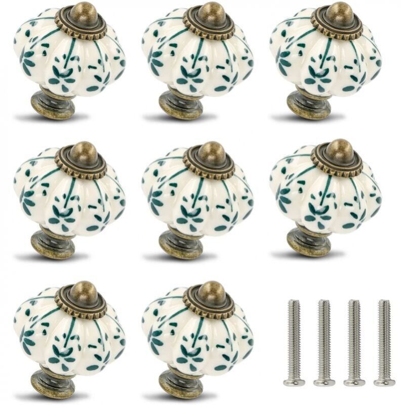 foto del prodotto cyslmuk 12 pomelli per armadietti a forma di zucca, pomelli per cassettiere vintage maniglie per cassetti vintage con viti per cassetti di armadi