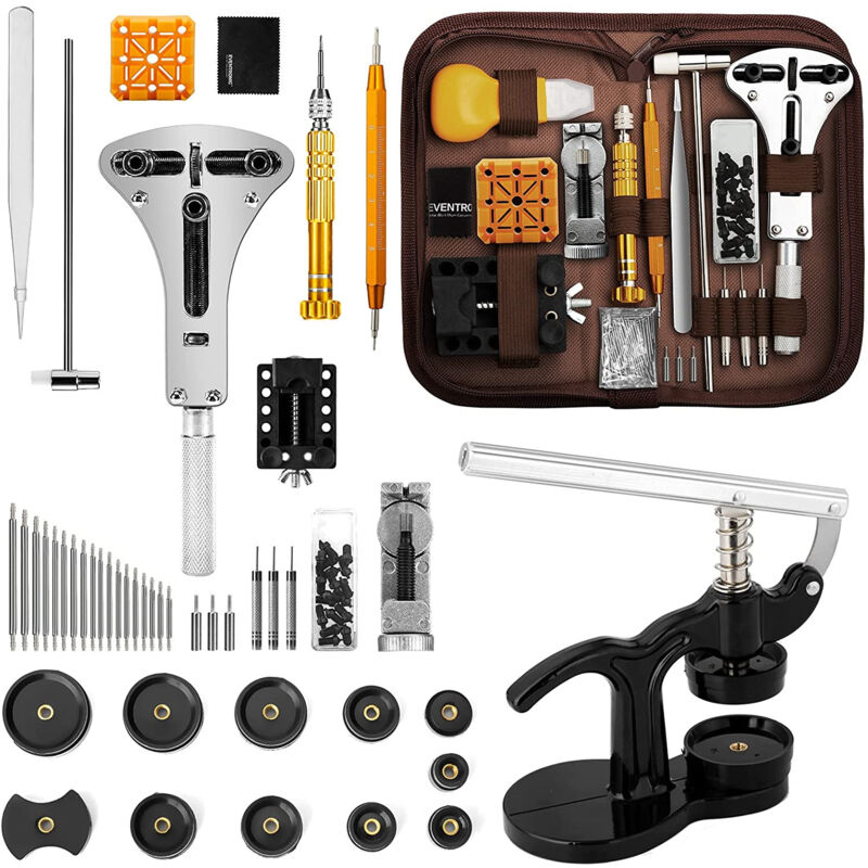 foto del prodotto cyslmuk 149 kit di riparazione orologi pressa per cassa, kit di utensili professionali per barre a molla, utensili per orologi per chiudere il