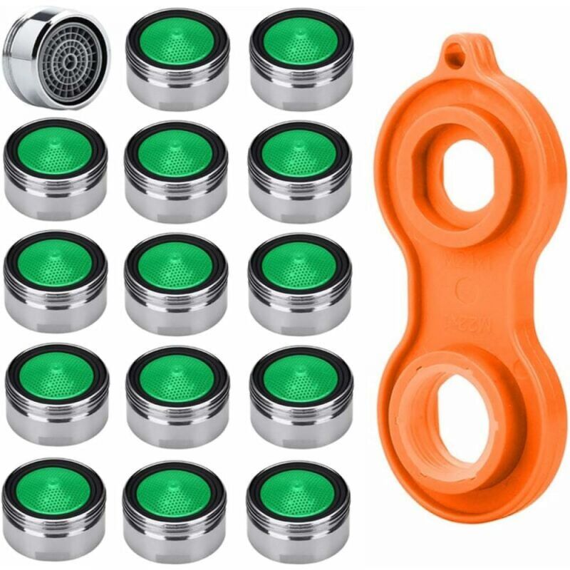 foto del prodotto cyslmuk 15 pezzi aeratore per rubinetto a risparmio idrico, beccuccio m24, rubinetto breeze jet di alta qualit , materiale in ottone cromato 1