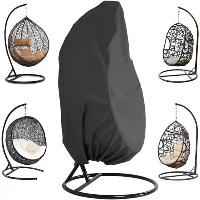 foto del prodotto cyslmuk 190 x 115 cm copertura per sedia sospesa nera, copertura per sedia sospesa impermeabile in vimini di rattan da giardino, copertura per