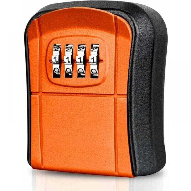 foto del prodotto cyslmuk 1pc cassetta portachiavi di sicurezza, arancione, mini cassetta portachiavi da parete per esterni, cassetta portachiavi impermeabile per