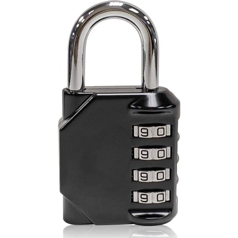 foto del prodotto cyslmuk 1pc diyif lucchetto a combinazione a 4 cifre impermeabile nero chiusura a combinazione in metallo impermeabile e acciaio placcato argento