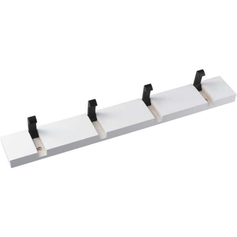 foto del prodotto cyslmuk 1pz appendiabiti da parete con 4 ganci retrattili, appendiabiti da parete per appendere cappotti, sciarpe, borse e altri oggetti, bianco