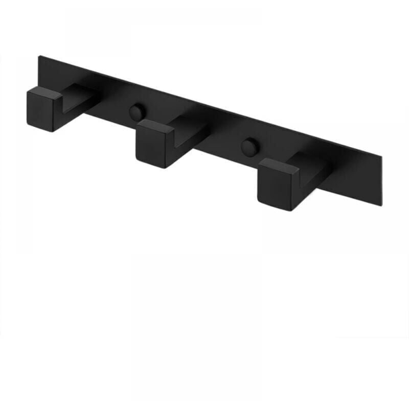 foto del prodotto cyslmuk 1pz appendiabiti da parete per bagno con 3 ganci, appendiabiti da parete per bagno, spazio in alluminio nero opaco ymyny