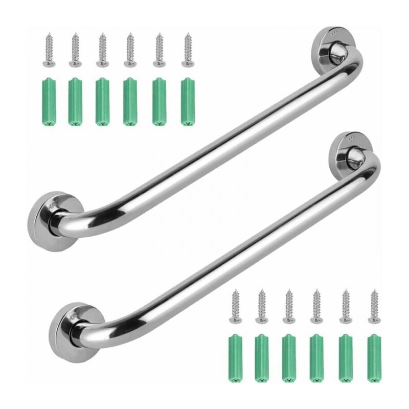 foto del prodotto cyslmuk 2 barre di sostegno per il bagno in acciaio inossidabile da 30 cm, barre di sostegno da parete in acciaio inossidabile con maniglia