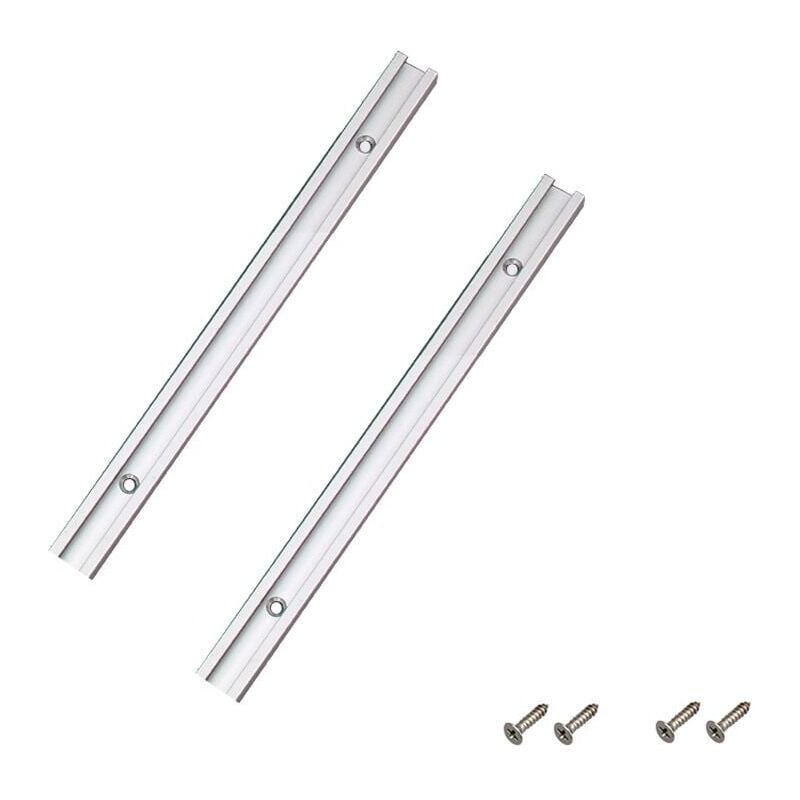 foto del prodotto cyslmuk 2 pezzi 200mm t track in alluminio t slot, t slot miter track per seghe da tavolo, fresatrici e utensili per la lavorazione del legno, 19 x