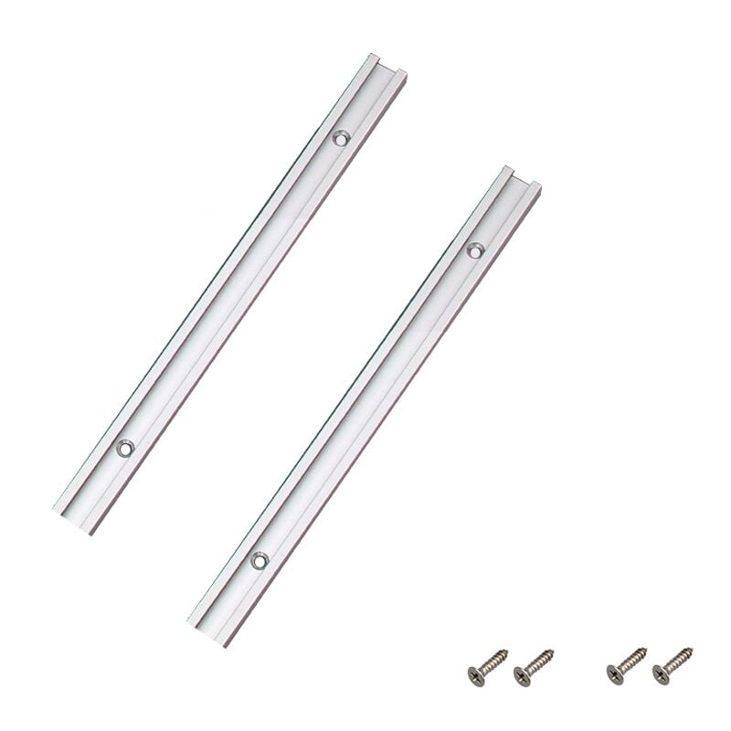 foto del prodotto cyslmuk 2 pezzi 300mm t track in alluminio t slot, t slot miter track per seghe da tavolo, fresatrici e utensili per la lavorazione del legno, 19 x