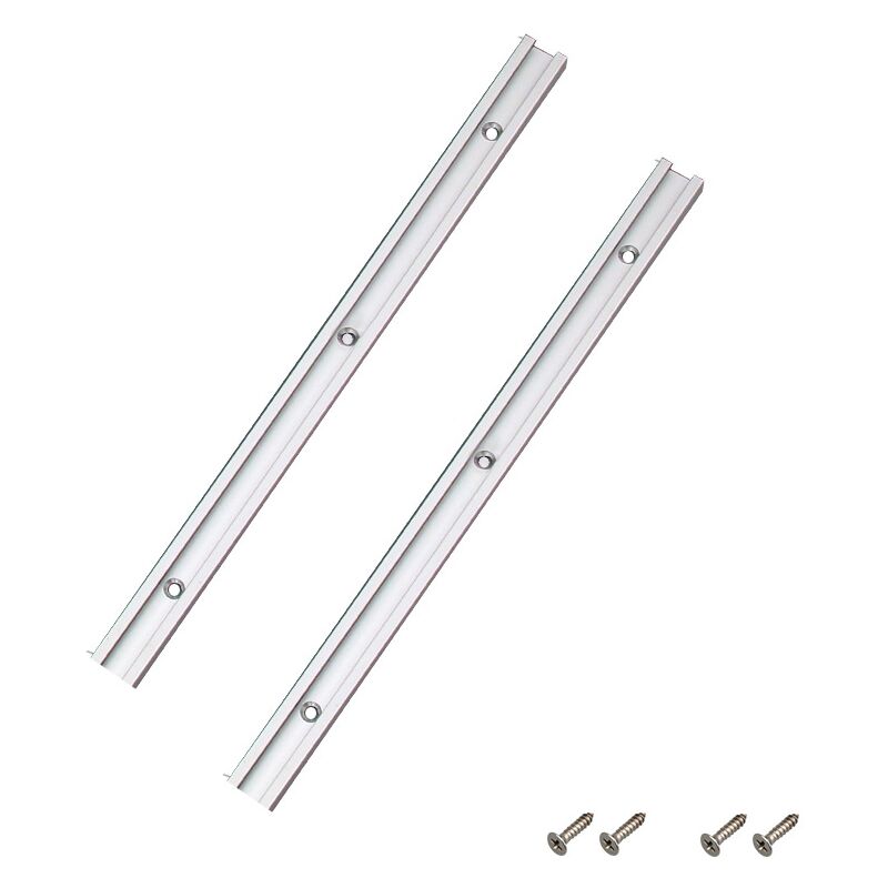 foto del prodotto cyslmuk 2 pezzi 400mm t track in alluminio t slot, t slot miter track per seghe da tavolo, fresatrici e utensili per la lavorazione del legno, 19 x