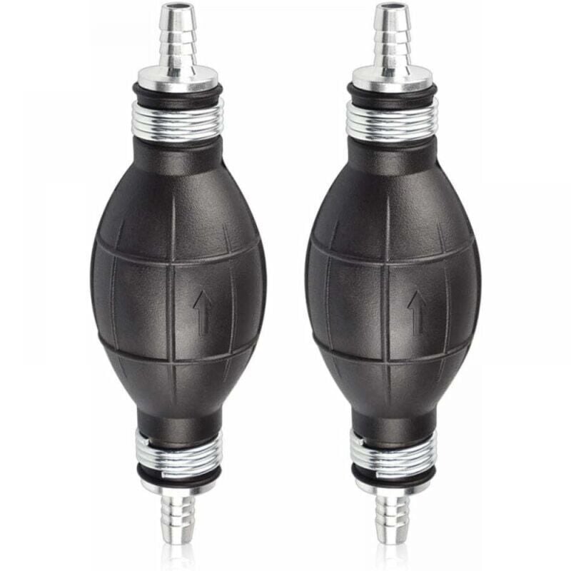 foto del prodotto cyslmuk 2 pezzi 6 mm pompa carburante manuale in gomma pompetta di adescamento carburante per auto, moto e barche nero pompa di trasferimento