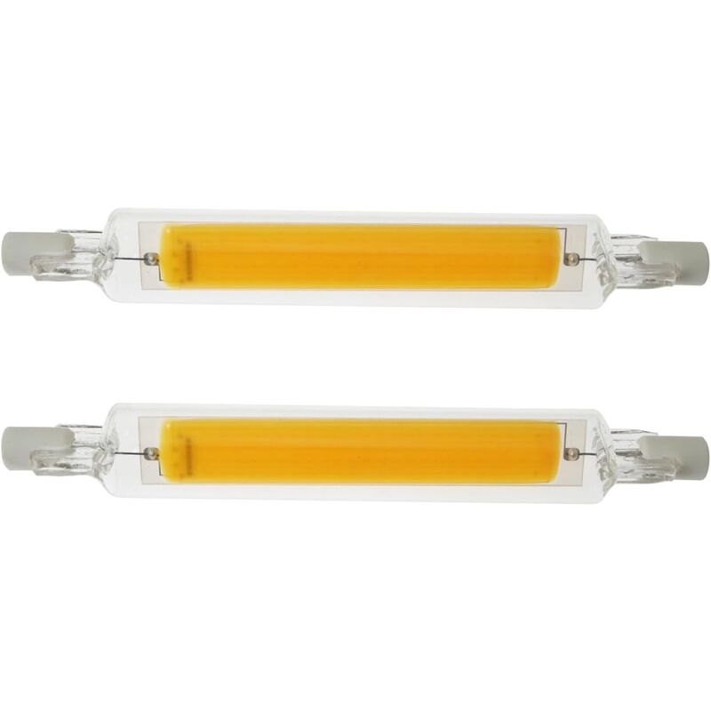 foto del prodotto cyslmuk 2 pezzi 78 mm 5 w 220 v r7s led lampada ad alta luminosit a doppia estremit in vetro cob lampada sostituisce lampade alogene, basso