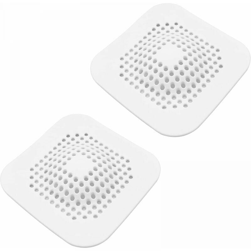 foto del prodotto cyslmuk 2 pezzi bianco filtro per capelli da vasca da bagno filtro per lavandino in silicone filtro per capelli da doccia, filtro per lavandino