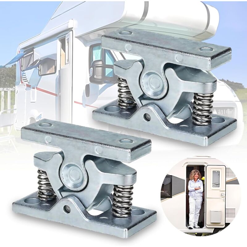 foto del prodotto cyslmuk 2 pezzi blocco porta roulotte, fermaporta in lega di zinco, accessori per roulotte e camper, blocco porta a molla per giardino, casa