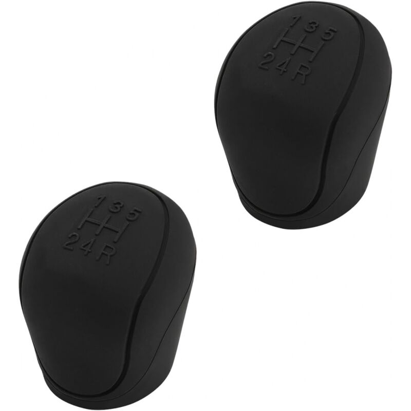foto del prodotto cyslmuk 2 pezzi copri pomello cambio auto nero, copri pomello cambio auto in silicone, resistente all usura, antigraffio