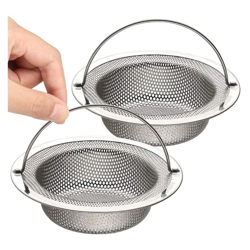 foto del prodotto cyslmuk 2 pezzi filtro per lavello 11 cm filtri di scarico in acciaio inox filtro di scarico per lavello da cucina con maniglia