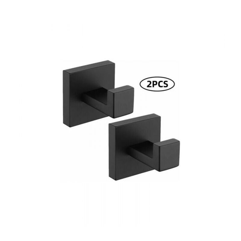 foto del prodotto cyslmuk 2 pezzi gancio da parete gancio per asciugamani gancio in acciaio inox 304 nero gancio antiruggine gancio per accessori da bagno, nero
