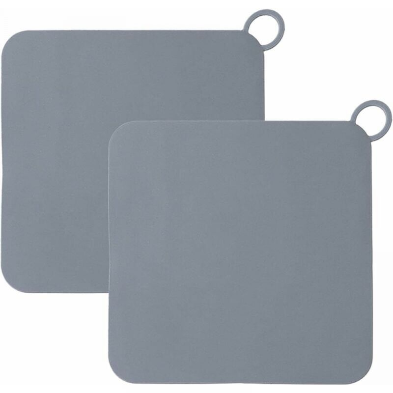 foto del prodotto cyslmuk 2 pezzi grigio tappo di scarico in silicone quadrato anti odore, 14,7x14,7 cm, tappo per lavello da cucina, raccogli capelli per cucine,