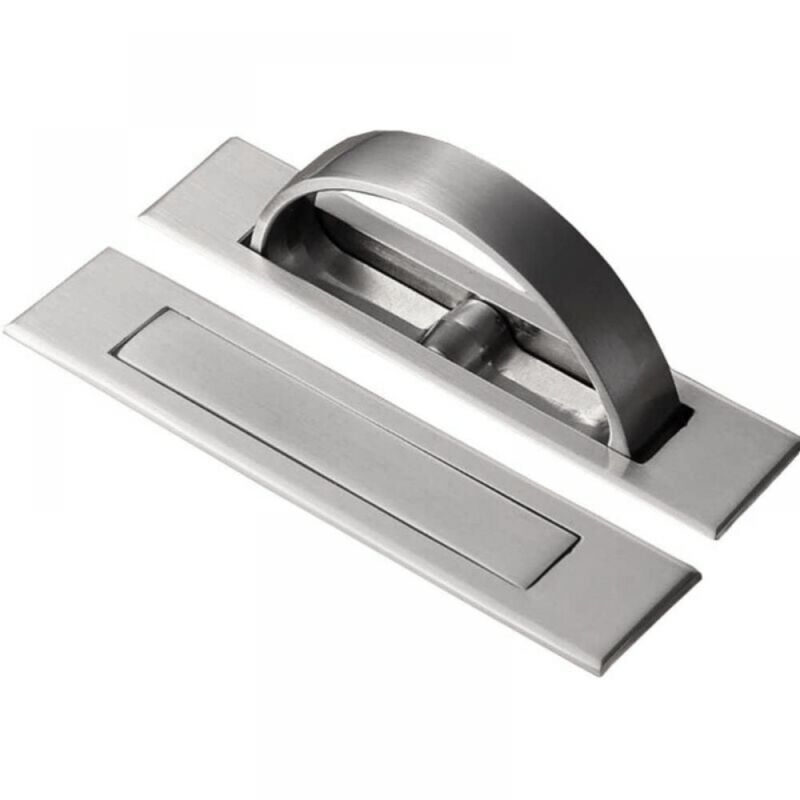 foto del prodotto cyslmuk 2 pezzi maniglia per porta incassata tatami maniglia nascosta per cassetto armadio da pavimento con viti argento spazzolato