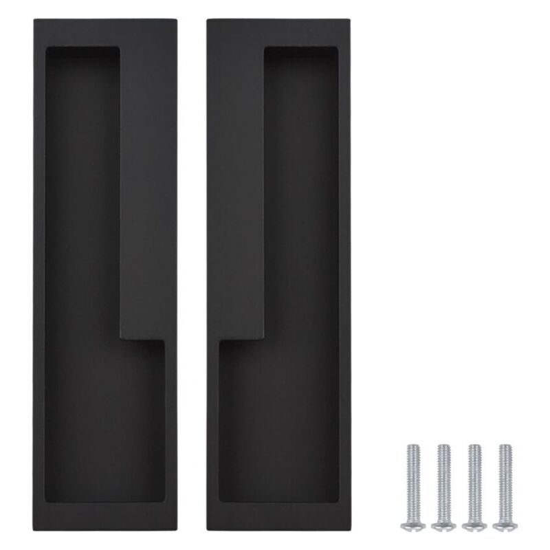foto del prodotto cyslmuk 2 pezzi maniglie per porte scorrevoli incassate, maniglie per cassetti e armadietti con viti nero 192 mm