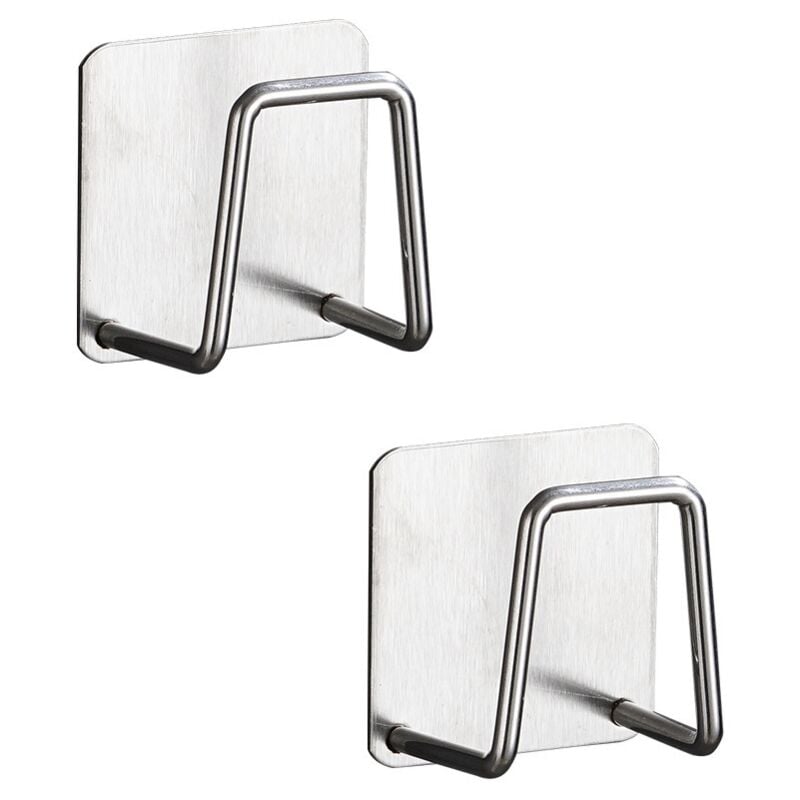 foto del prodotto cyslmuk 2 pezzi porta spugna adesivo porta spugna senza foratura per lavello della cucina ganci da parete autoadesivi in acciaio inossidabile 304