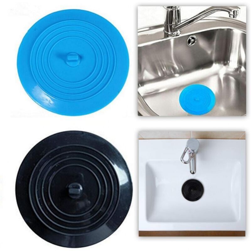 foto del prodotto cyslmuk 2 pezzi tappo in silicone, tappo per lavandino tappo per scarico lavandino tappo per vasca da bagno per bagni, cucina, lavanderie, blu e