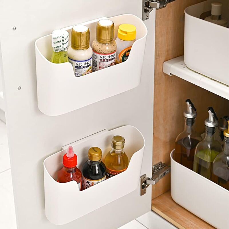 foto del prodotto cyslmuk 2 pi ces armoires de cuisine porte bo te de rangement blanc , adh sive bo te de rangement murale,armoire salle de bains r frig rateur bo te
