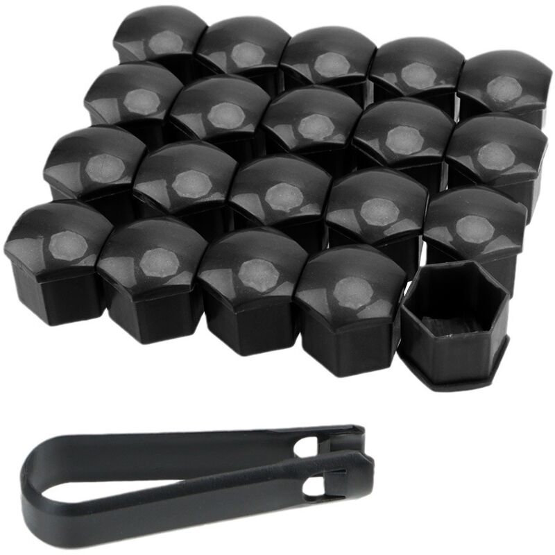 foto del prodotto cyslmuk 20 pezzi tappi per dadi ruota per dadi 21 mm, copridadi ruota per conversione auto, copridadi universali con attrezzo per conversione auto