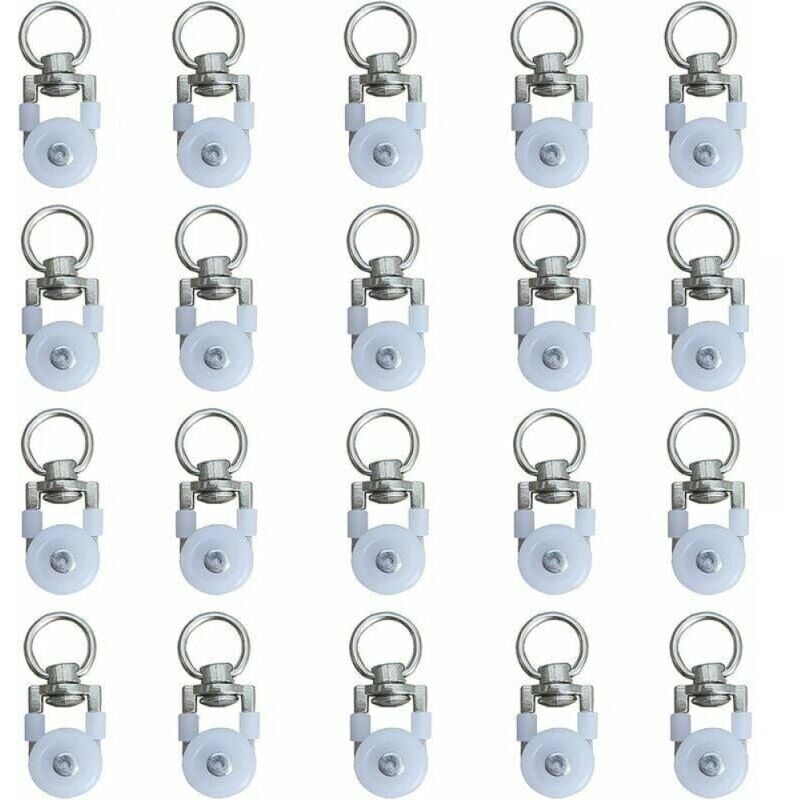 foto del prodotto cyslmuk 20 rulli per binari per tende, rulli per binari, rulli per aste per tende, puleggia silenziosa, rullo per binari per tende da finestra,