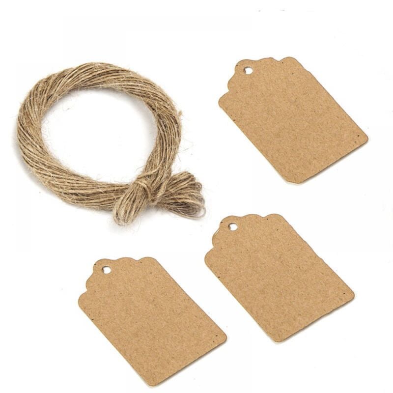 foto del prodotto cyslmuk 200 pezzi etichette per prezzi in carta kraft marrone 3x5 cm etichette per negozi etichette per abbigliamento per gioielli prodotti per