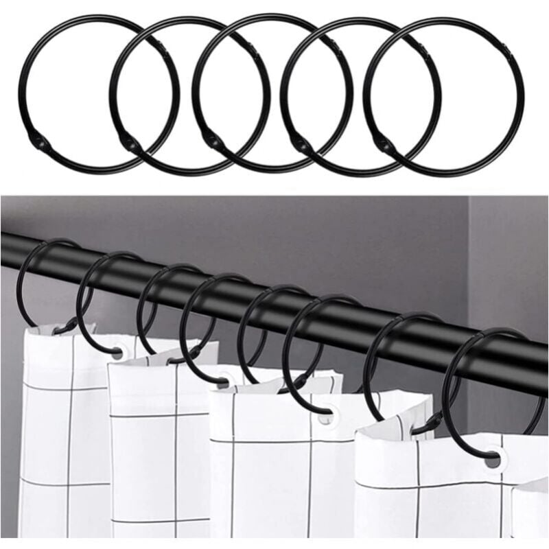 foto del prodotto cyslmuk 24 pezzi anelli per tenda da doccia, ganci per tenda da doccia antiruggine per bagno, anelli decorativi rotondi per tenda da doccia e ganci