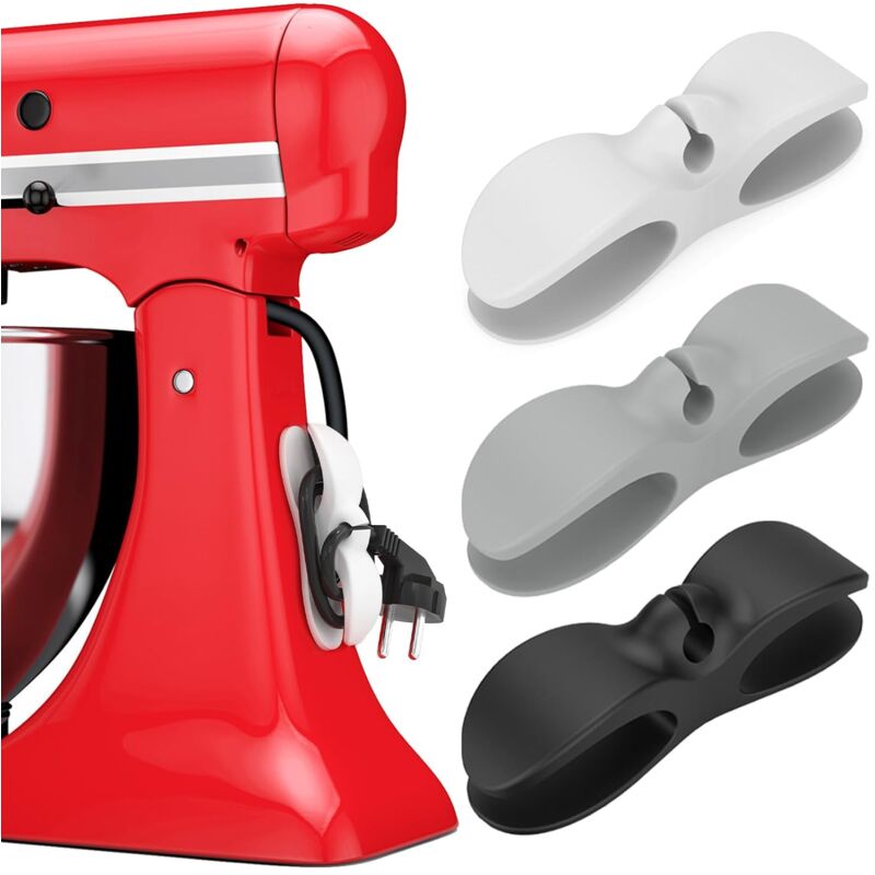 foto del prodotto cyslmuk 3 pezzi avvolgicavo in silicone organizer adesivo per piccoli elettrodomestici da cucina organizer per cavi domestici frullatori macchine