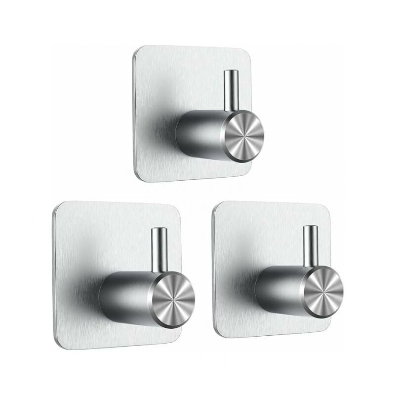 foto del prodotto cyslmuk 3 pezzi gancio adesivo, gancio da parete per bagno, portasciugamani senza foratura, portasciugamani da cucina in acciaio inossidabile,