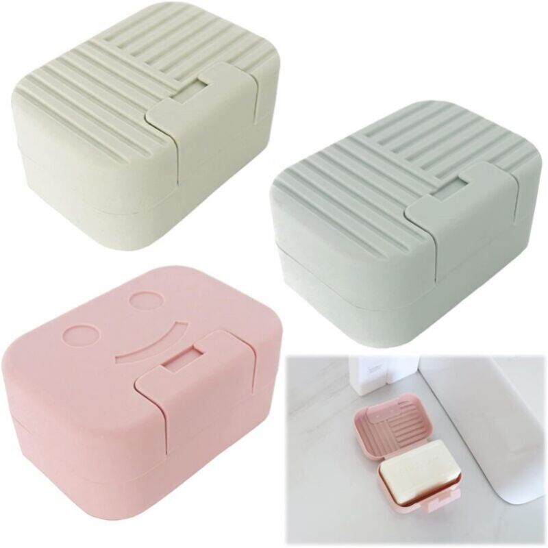 foto del prodotto cyslmuk 3 pezzi scatole di sapone, scatola di immagazzinaggio di sapone portatile da viaggio, materiale pp ecologico ad asciugatura rapida, adatto