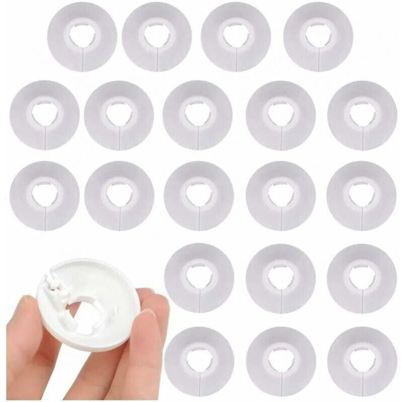 foto del prodotto cyslmuk 30 pezzi copritubi, morsetti per tubi copritubo in plastica per radiatori, rosette di copertura per nascondere i tubi del radiatore, 16 mm