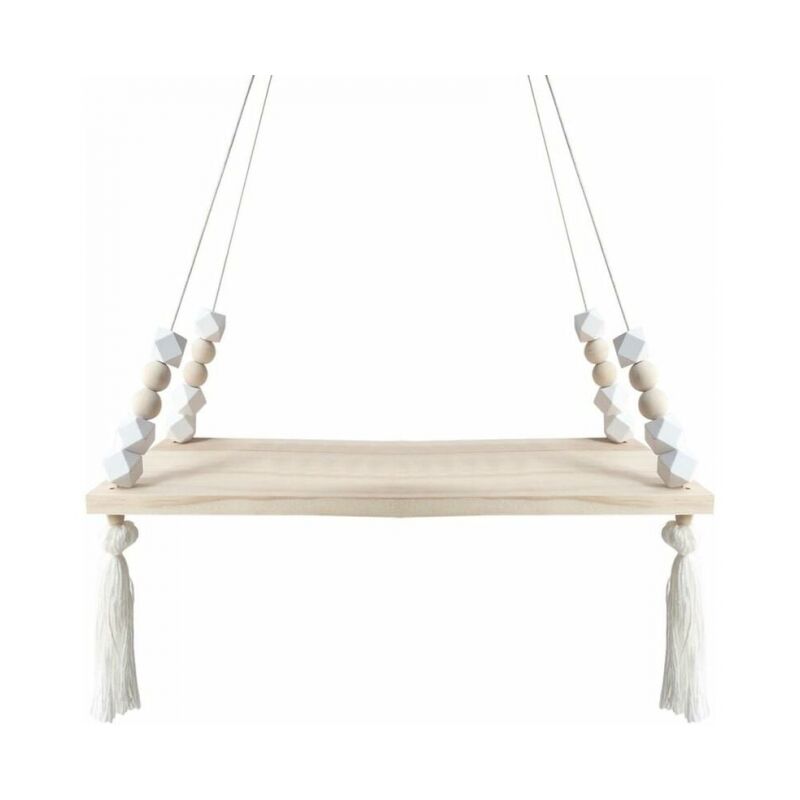 foto del prodotto cyslmuk 38 x 14 cm, mensole sospese bianche in legno, mensole rustiche, stile nordico, decorazione per la casa, camera da letto, cassettiera,