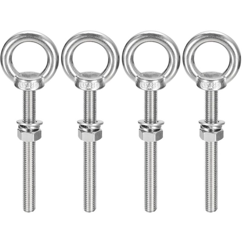 foto del prodotto cyslmuk 4 bulloni ad occhiello m8 x 100 mm vite ad anello m8 con filettatura metrica in acciaio inossidabile per fissaggio e sospensione ymyny