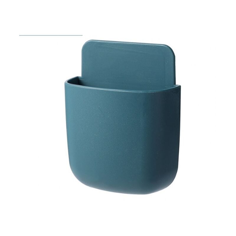 foto del prodotto cyslmuk 4 confezioni di supporto da parete blu per telecomando, scatola di immagazzinaggio autoadesiva per telecomando, matita, telefono cellulare,