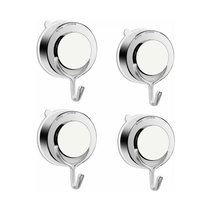 foto del prodotto cyslmuk 4 gancio a ventosa per bagno, cucina, gancio a ventosa per parete, potente gancio per asciugamani, gancio per doccia in acciaio