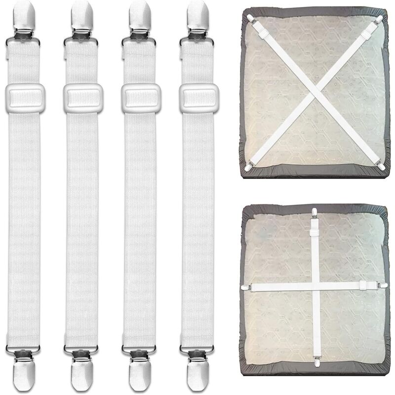 foto del prodotto cyslmuk 4 pezzi da 35 cm a 210 cm supporto per lenzuolo con angoli, supporto per lenzuolo con angoli regolabile, supporto per lenzuolo adatto a