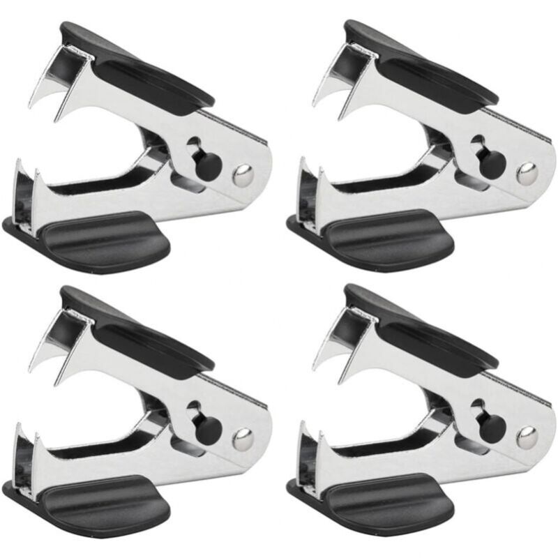 foto del prodotto cyslmuk 4 pezzi di leva punti metallici, leva punti rapido, leva punti efficace, leva punti portatile per l uso quotidiano in ufficio e a casa, nero