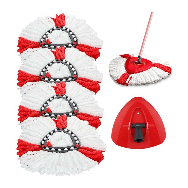 foto del prodotto cyslmuk 4 pezzi di testine di ricambio in microfibra per mocio 1 testina per mocio compatibile con vileda 2 in 1 turbo mop, o cedar