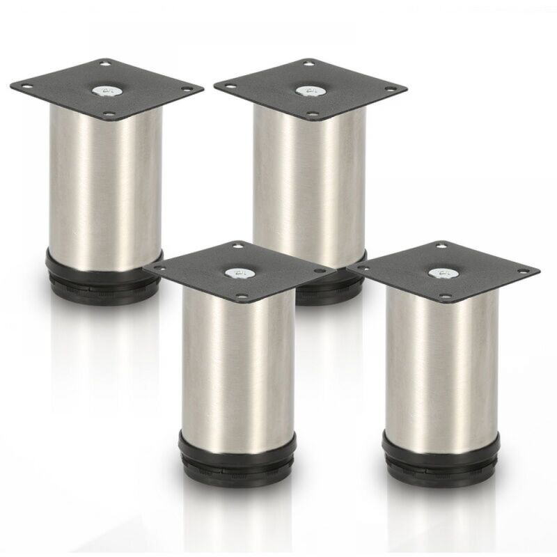 foto del prodotto cyslmuk 4 pezzi gambe per mobili in acciaio inossidabile regolabili, argento, 10 cm, gambe per tavolo in metallo, piedini per mobili