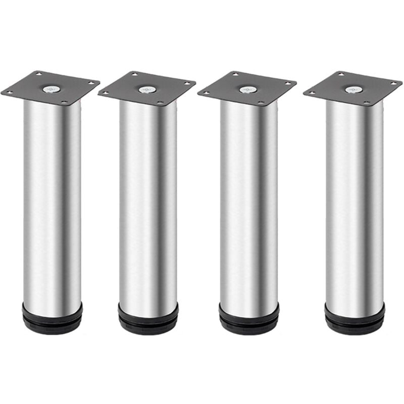 foto del prodotto cyslmuk 4 pezzi gambe per mobili in acciaio inossidabile regolabili, argento, 18 cm, gambe per tavolo in metallo, piedini per mobili