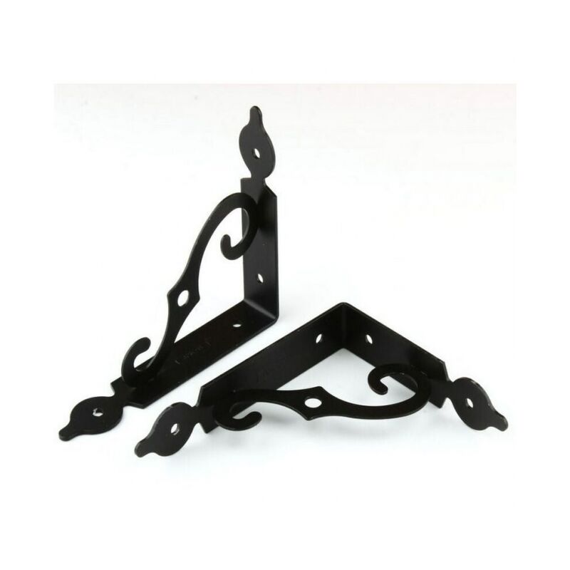 foto del prodotto cyslmuk 4 pezzi nero 140 x 110 mm supporto per mensola a muro in ferro a forma di l supporto per mensola triangolare supporto e fissaggio per