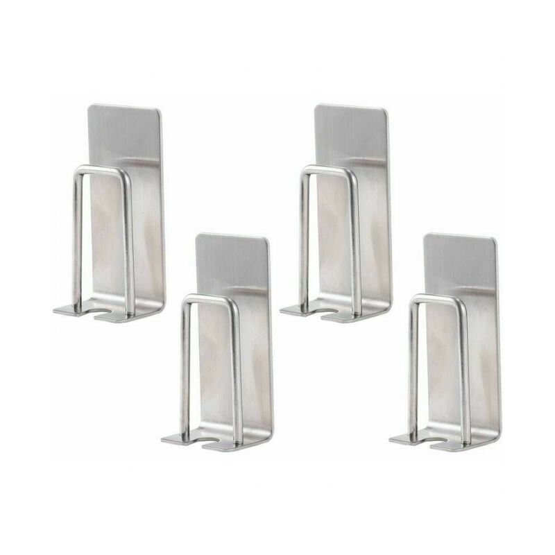 foto del prodotto cyslmuk 4 pezzi porta spazzolino in acciaio inox da parete tazza porta spazzolino impermeabile autoadesivo nessuna foratura organizer per bagno