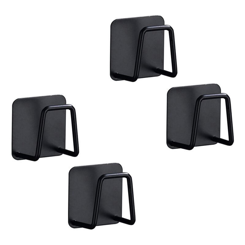 foto del prodotto cyslmuk 4 pezzi porta spugna autoadesivo in acciaio inox porta spugna per lavello da cucina per spazzola strofinaccio nero