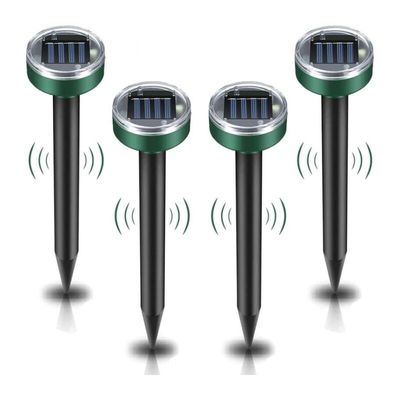 foto del prodotto cyslmuk 4 pezzi repellente per talpe solare, repellente per parassiti ad ultrasuoni controllo delle talpe con ip65 impermeabile, repellente per