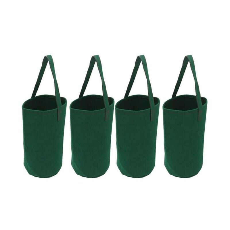 foto del prodotto cyslmuk 4 pezzi sacchetti di coltivazione appesi invertiti per pomodori e fragole, sacchetti per fioristi, sacchetti per piantine, verde ymyny