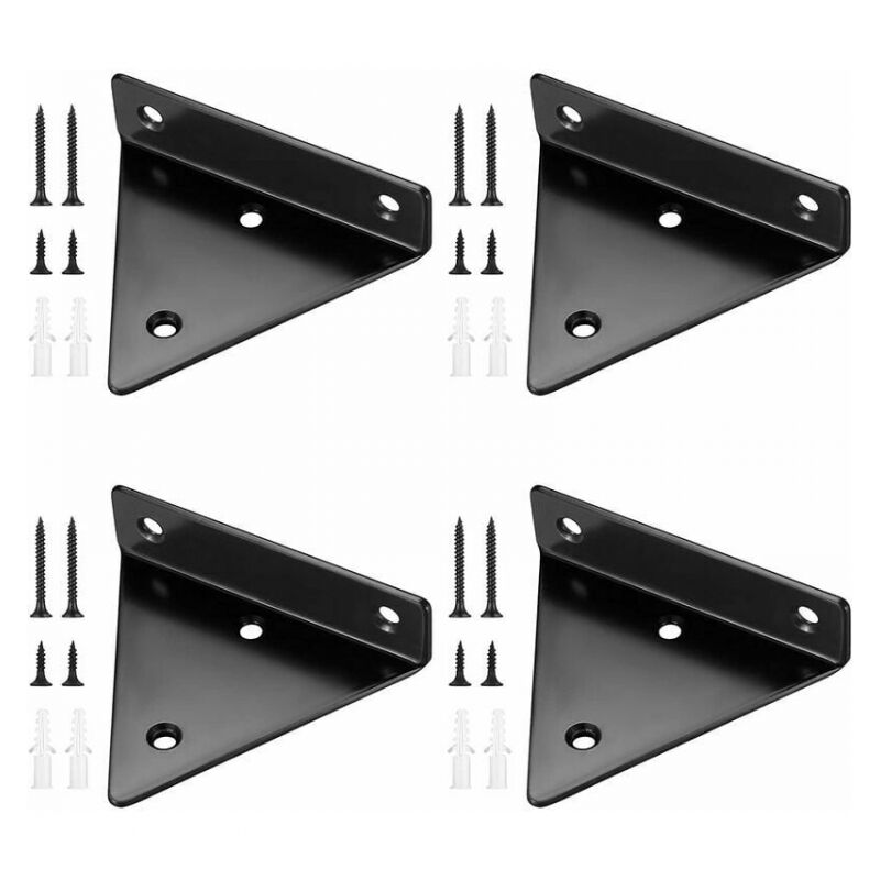 foto del prodotto cyslmuk 4 pezzi staffe per mensole galleggianti, staffe per mensole a muro triangolari invisibili, staffe per mensole a muro in metallo, 8x10cm