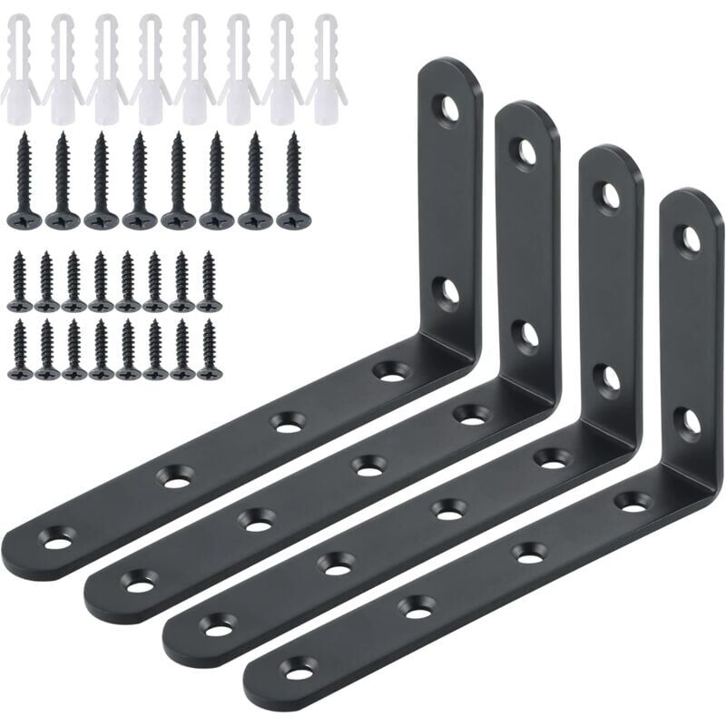 foto del prodotto cyslmuk 4 staffe per mensole a parete in metallo, supporti angolari per mensole sospese, 125 mm x 75 mm mensola a parete