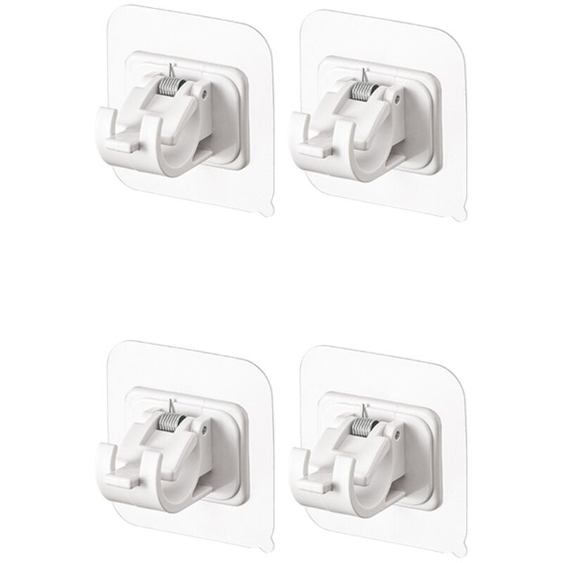 foto del prodotto cyslmuk 4 supporti per aste per tende bianche, senza foratura, supporti per aste trasparenti autoadesivi